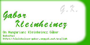 gabor kleinheincz business card
